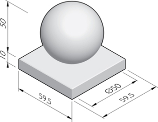 Sierbol Sphere 50 met voetplaat