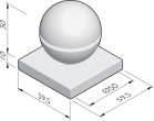 Sierbol Sphere 50 groef met voetplaat